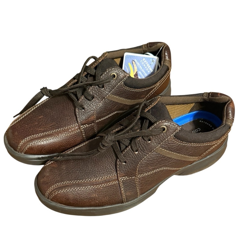 Clarks Men's Collection Bradley Walk Comfort Shoes Brown Tumbled Leather Sz 12